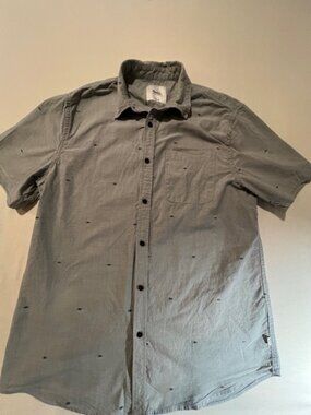 EUC KATIN dotted pattern button-up short sleeve shirt lightweight cotton size M